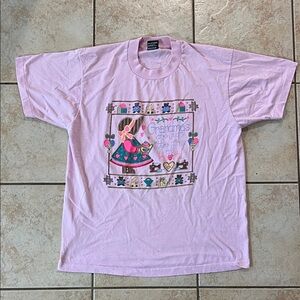 VTG SINGLE‎ STITCH Pink Graphic Tee -Grandma's Are Just Little Girls at Heart, L